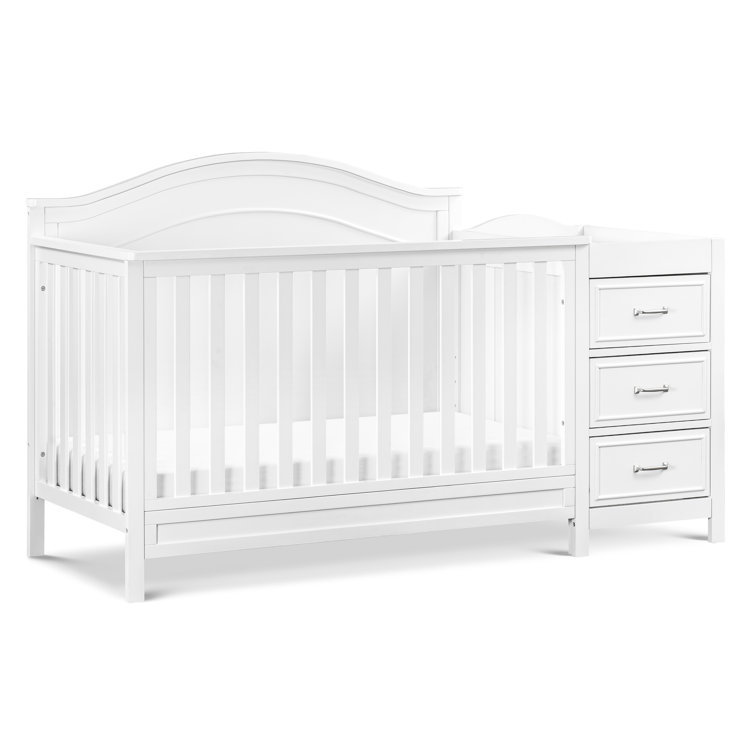 Crib and changing outlet table in one